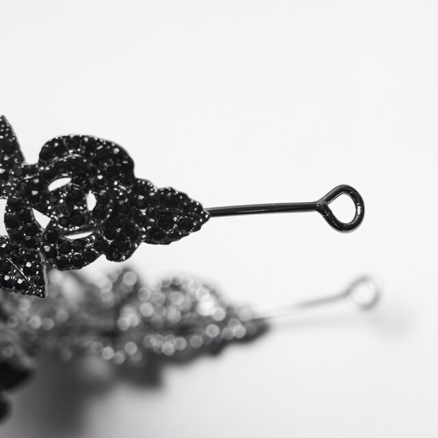 Punk Rave Diadem Crown Midnight Halo with Skull & Roses