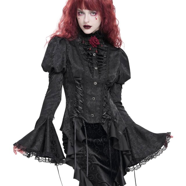 Devil Fashion Rüschenbluse Moonlit Mourning
