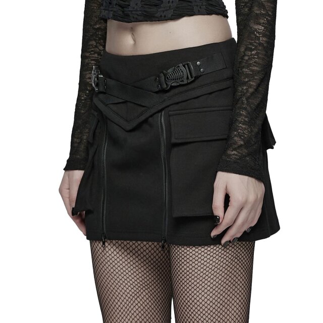 Soft PUNK RAVE Techwear Mini Skirt Glitch Doll