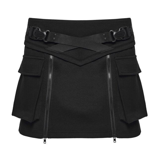 Soft PUNK RAVE Techwear Mini Skirt Glitch Doll
