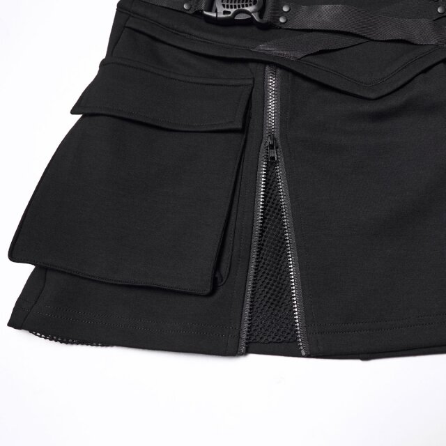 Soft PUNK RAVE Techwear Mini Skirt Glitch Doll