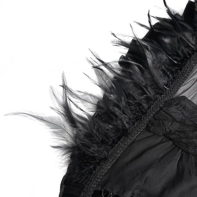 Eva Lady Gothic Mesh-Cape Eternal Grace mit Federn