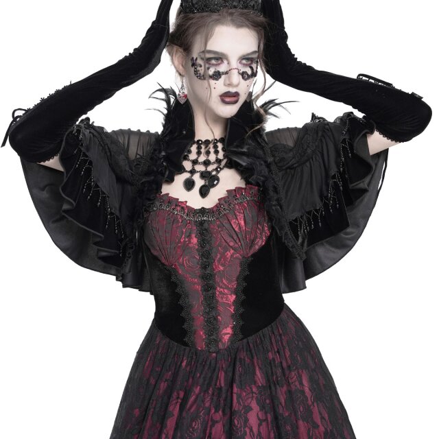 Eva Lady Gothic Mesh-Cape Eternal Grace mit Federn