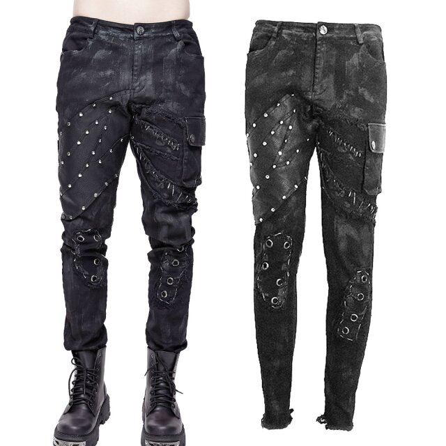 Schwarze Stretch-Jeans (PT099) mit grauen Farbsprenkeln,...