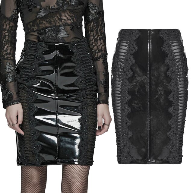 Sündiger Gothic-Lackrock (WQ-875BK) im...