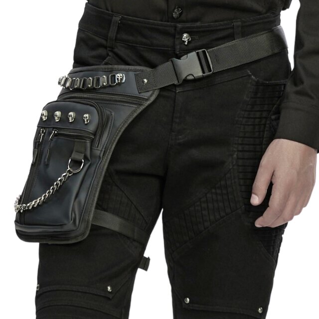 Punk Rave Unisex Faux Leather Belt Bag Grave Patrol