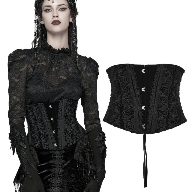 Underbust corset (WS-790) made from black or burgundy...