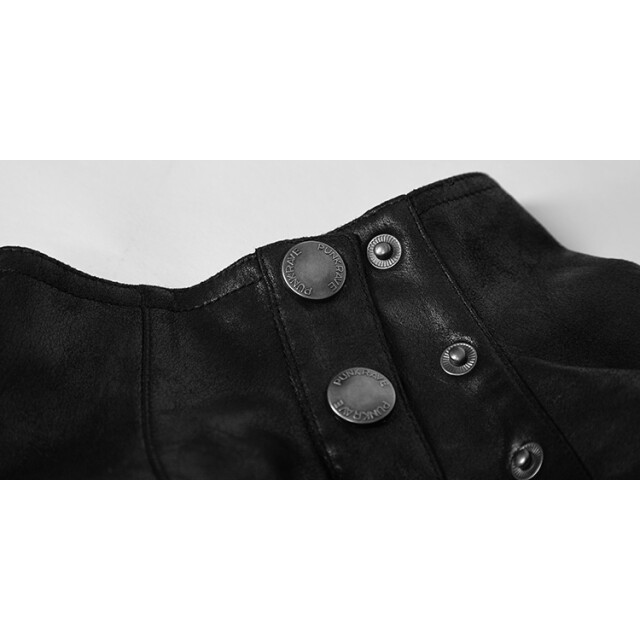 Gothic- / LARP- /Mittelalter-Kragen Falcon mit Oberarm-Tasche in schwarz oder braun - Farbe: schwarz