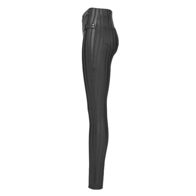 Punk Rave skinny Wetlook-Hose Broken Halo mit Streifen 3XL