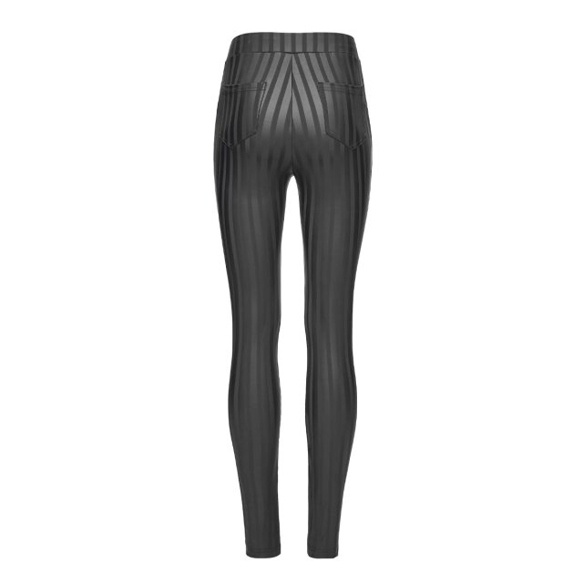 Punk Rave skinny wetlook trousers Broken Halo with stripes