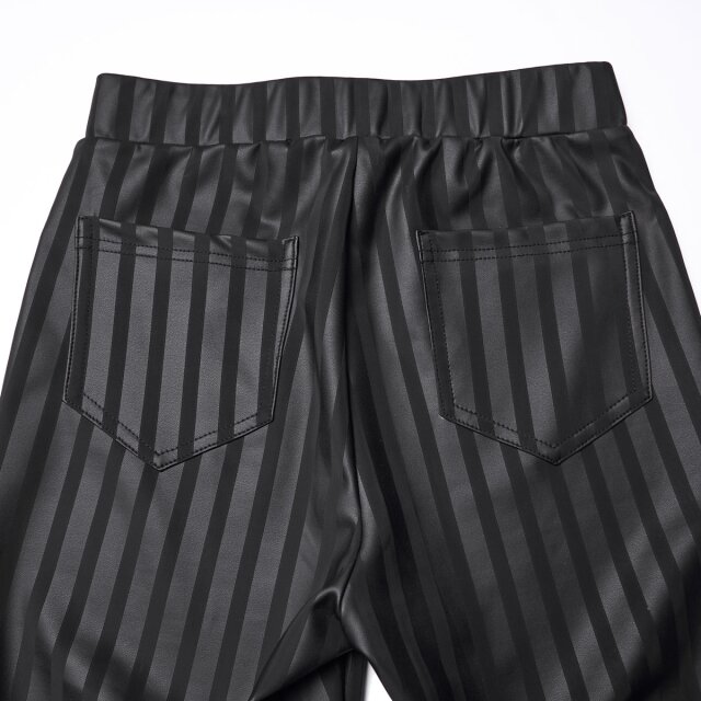 Punk Rave skinny wetlook trousers Broken Halo with stripes
