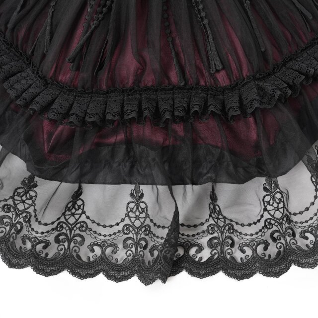 Schwarz-roter Gothic Sonnenschirm Whisper in the Shade
