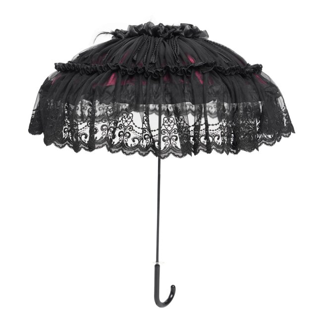 Black-and-Red Gothic Sun Umbrella Whisper in the Shade