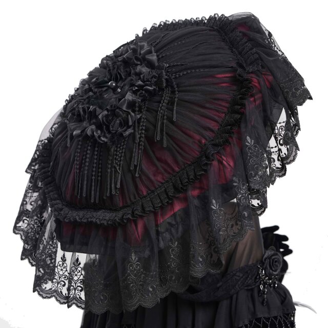 Schwarz-roter Gothic Sonnenschirm Whisper in the Shade