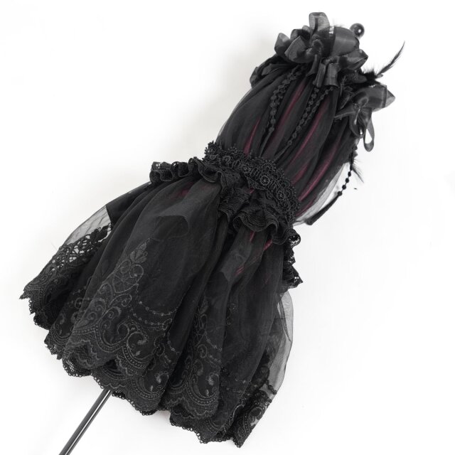 Schwarz-roter Gothic Sonnenschirm Whisper in the Shade