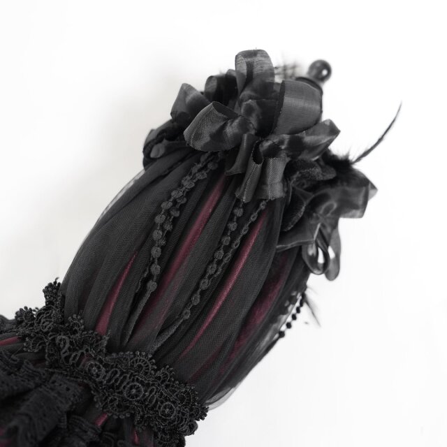Schwarz-roter Gothic Sonnenschirm Whisper in the Shade