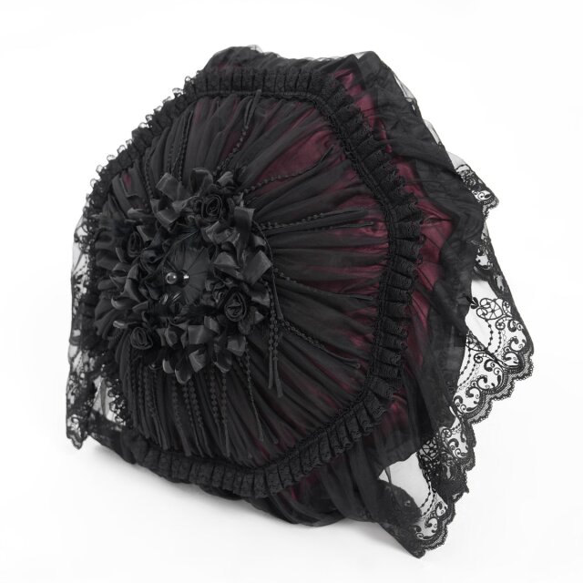 Schwarz-roter Gothic Sonnenschirm Whisper in the Shade