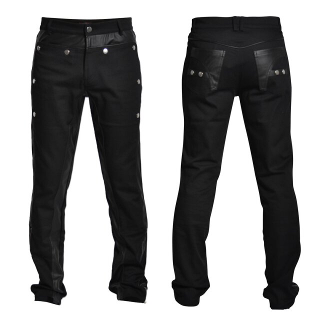 Gothic Herrenhose Colonel im Uniform-Look mit 2 Knopf-Farbvarianten - Größe: XXL - Knopffarbe: silber