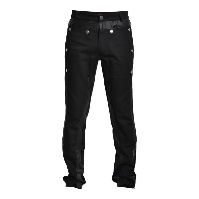 Gothic Herrenhose Colonel im Uniform-Look mit 2 Knopf-Farbvarianten - Größe: XXL - Knopffarbe: silber