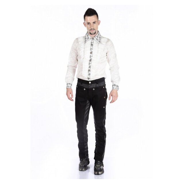 Gothic Herrenhose Colonel im Uniform-Look mit 2 Knopf-Farbvarianten - Größe: XXL - Knopffarbe: silber