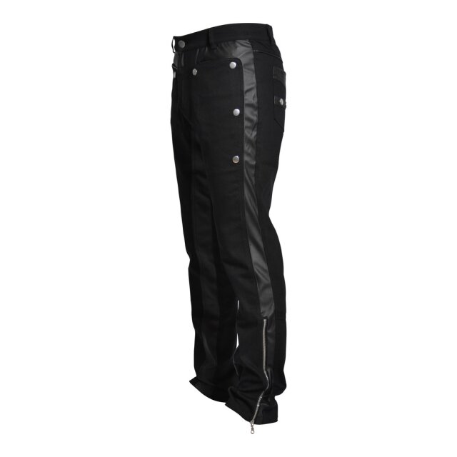 Gothic Herrenhose Colonel im Uniform-Look mit 2 Knopf-Farbvarianten - Größe: XXL - Knopffarbe: silber