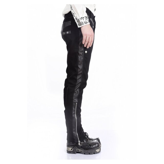 Gothic Herrenhose Colonel im Uniform-Look mit 2 Knopf-Farbvarianten - Größe: XXL - Knopffarbe: silber