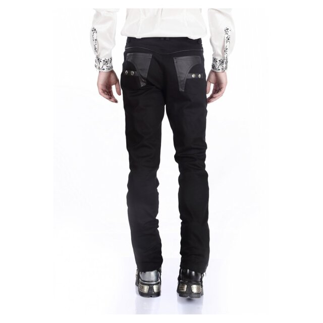 Gothic Herrenhose Colonel im Uniform-Look mit 2 Knopf-Farbvarianten - Größe: XXL - Knopffarbe: silber
