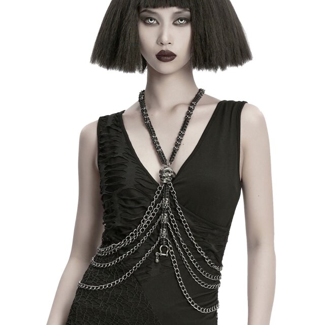 Punk Rave body chain (WS-844) crafted from braided cord...