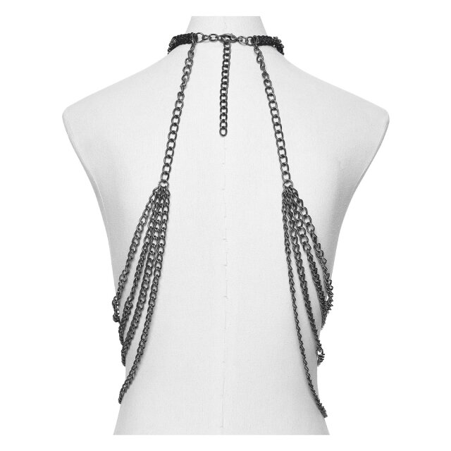 Punk Rave Chain Harness Das Letzte Ritual with Skulls
