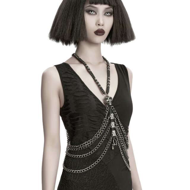 Punk Rave Chain Harness Das Letzte Ritual with Skulls