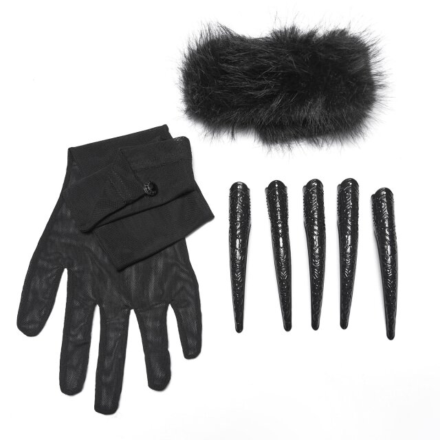 Punk Rave long mesh gloves Noctura’s Claws
