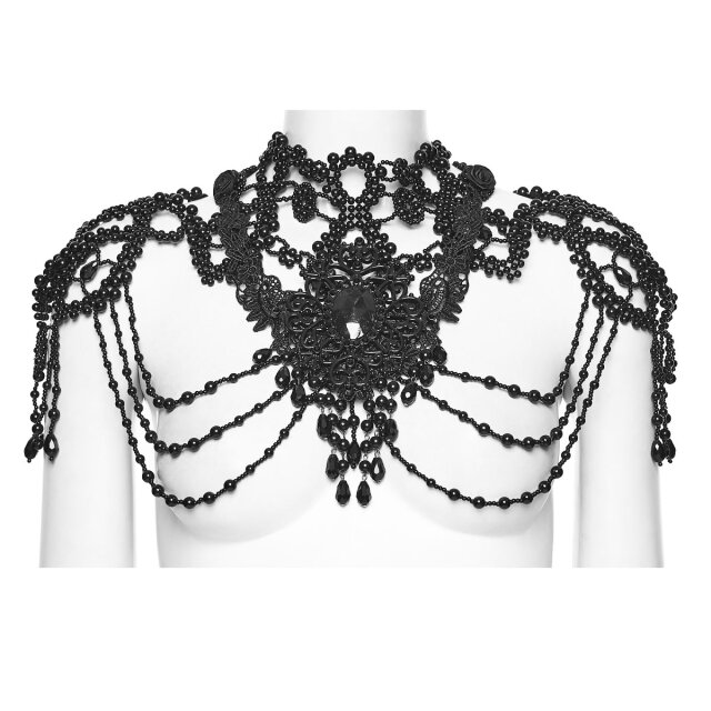 Großer Punk Rave Gothic Perlenchoker Empress of Dusk