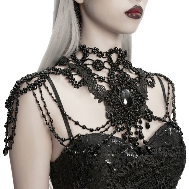 Large Punk Rave Gothic Pearl Choker Empress of Dusk