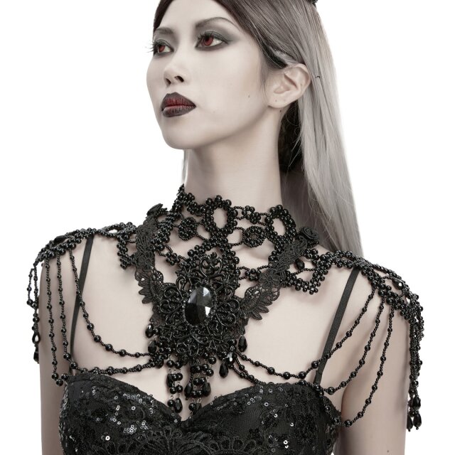 Large Punk Rave Gothic Pearl Choker Empress of Dusk