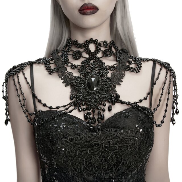 Large Punk Rave Gothic Pearl Choker Empress of Dusk
