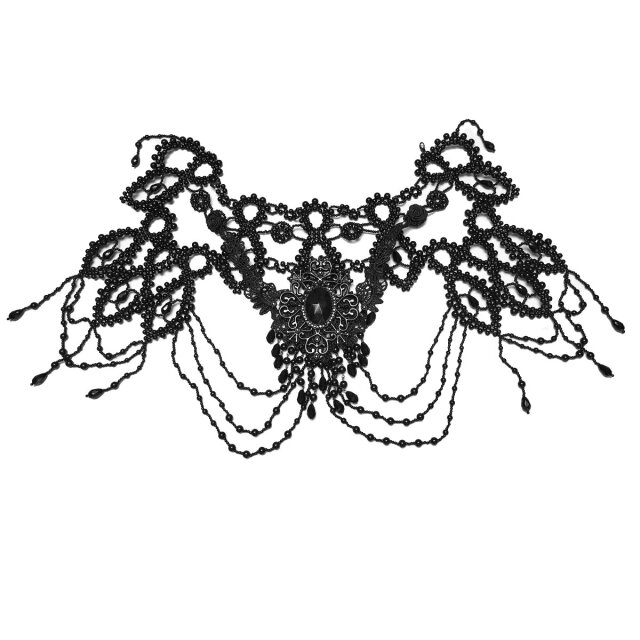 Large Punk Rave Gothic Pearl Choker Empress of Dusk