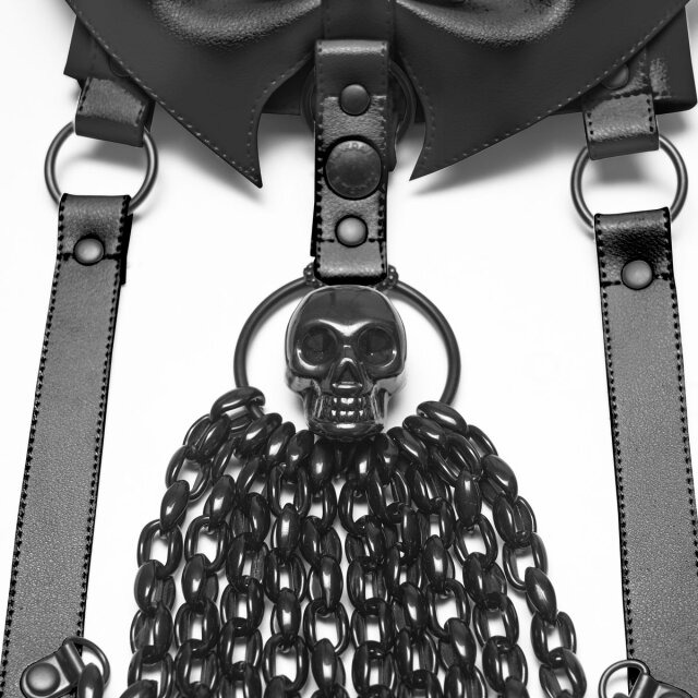 Punk Rave Kettenharness Bat Bow mit Fledermaus-Schleife