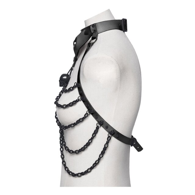 Punk Rave Kettenharness Bat Bow mit Fledermaus-Schleife XS-M