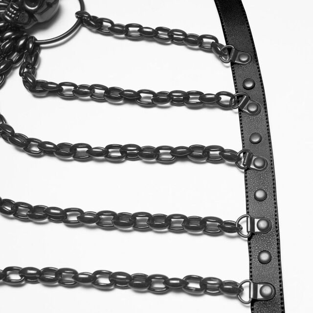 Punk Rave Kettenharness Bat Bow mit Fledermaus-Schleife XS-M