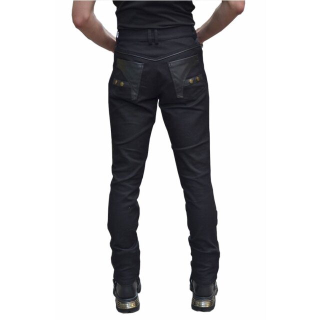 Gothic Herrenhose Colonel im Uniform-Look mit 2 Knopf-Farbvarianten - Größe: L - Knopffarbe: bronze