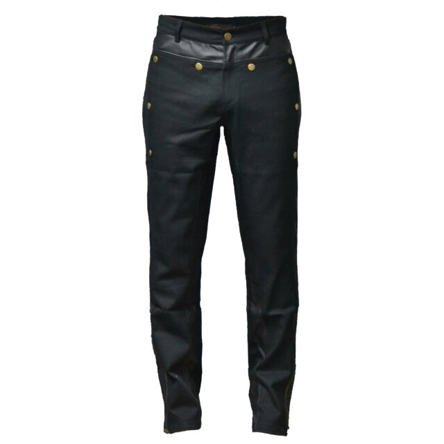 Gothic Herrenhose Colonel im Uniform-Look mit 2 Knopf-Farbvarianten - Größe: L - Knopffarbe: bronze
