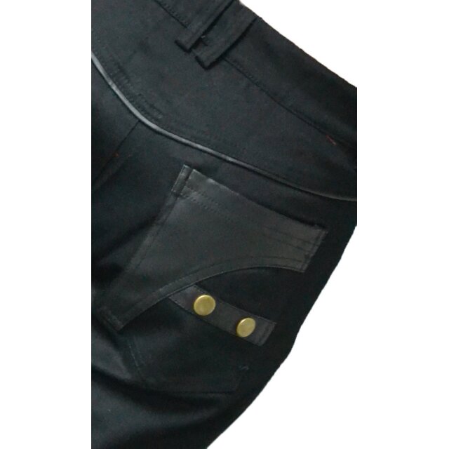 Gothic Herrenhose Colonel im Uniform-Look mit 2 Knopf-Farbvarianten - Größe: L - Knopffarbe: bronze