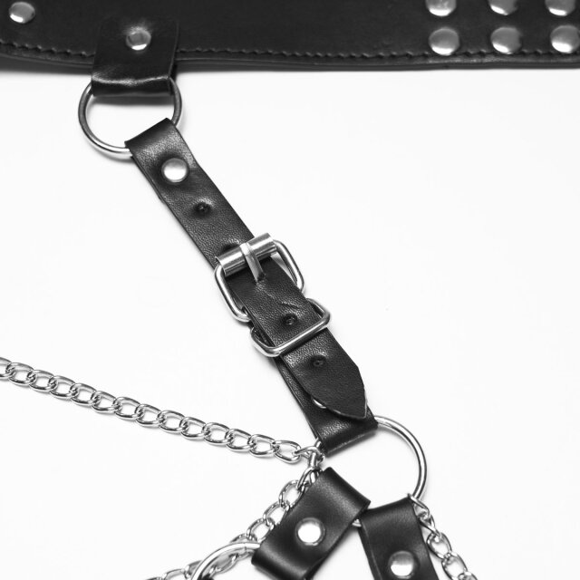 Punk Rave Harness-BH Freya’s Armor aus Kunstleder L-XXL