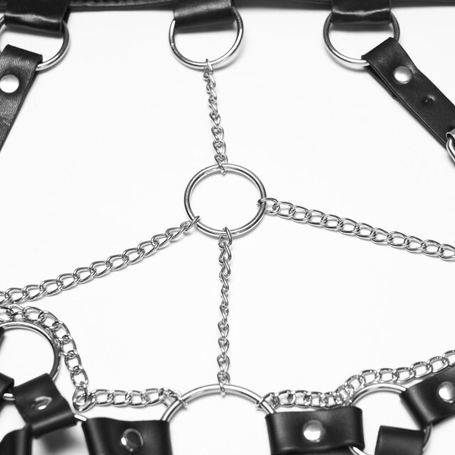 Punk Rave Harness-BH Freya’s Armor aus Kunstleder L-XXL