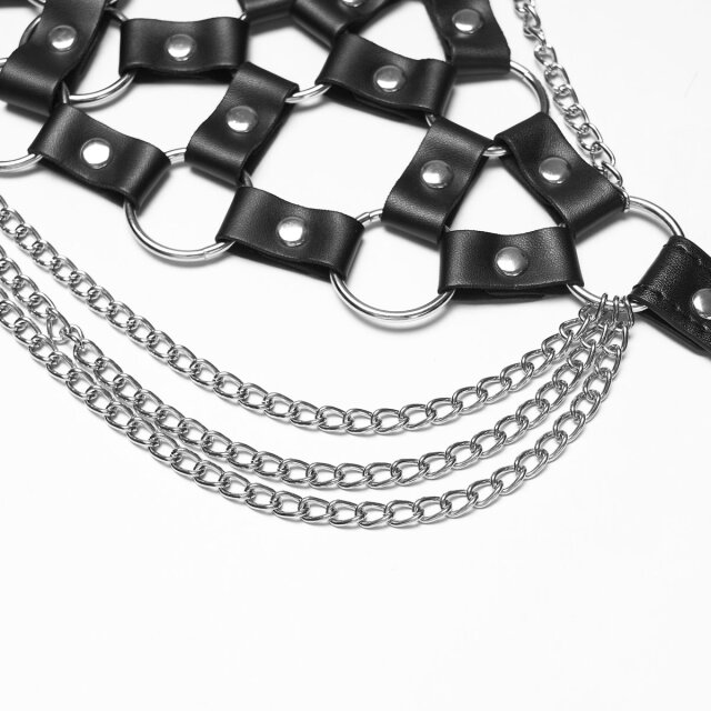 Punk Rave Harness-BH Freya’s Armor aus Kunstleder L-XXL