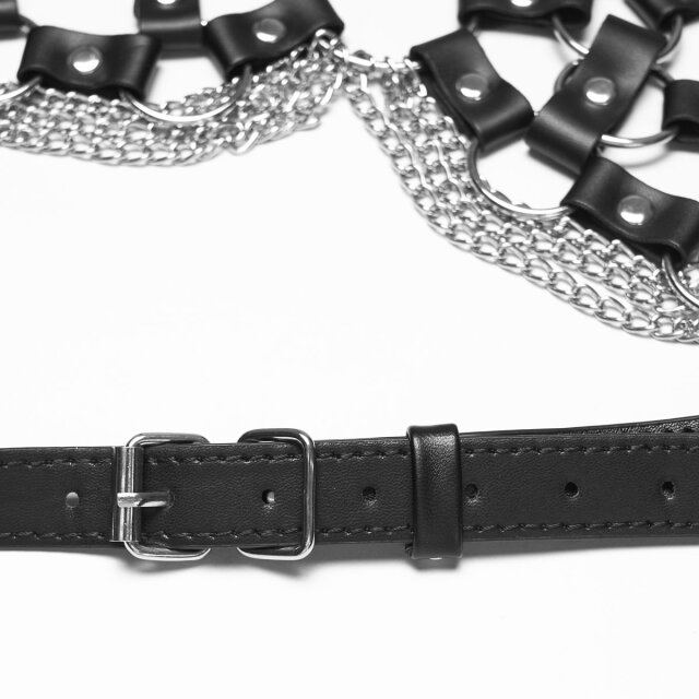 Punk Rave Harness-BH Freya’s Armor aus Kunstleder L-XXL