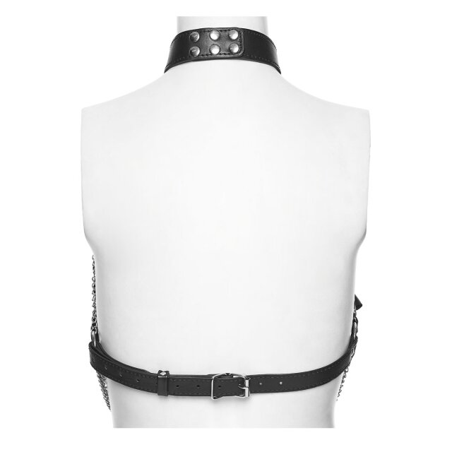 Punk Rave Harness-BH Freya’s Armor aus Kunstleder L-XXL