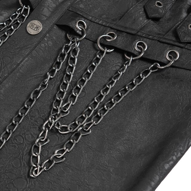 Punkiges Langarm-Hemd Black Ties Burn mit Ketten 3XL