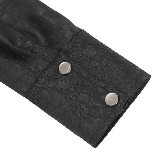 Punkiges Langarm-Hemd Black Ties Burn mit Ketten 3XL