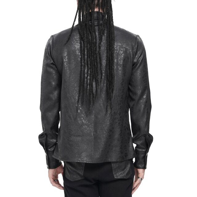 Punkiges Langarm-Hemd Black Ties Burn mit Ketten 3XL